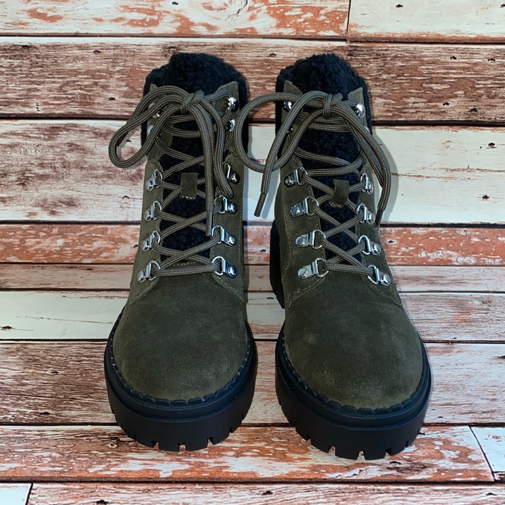 NIB Marc Fisher Leigan Lug Sole Hiker - Olive